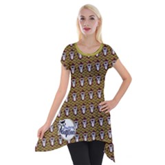 Red/gold Owl Short Sleeve Side Drop Tunic by TransfiguringAdoptionStore