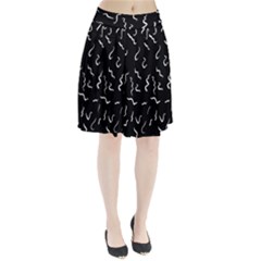 Scribbles Lines Drawing Picture Pleated Skirt