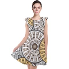 Gears Round Header Banner Cog Tie Up Tunic Dress