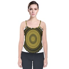 Design Circular Shape Round Velvet Spaghetti Strap Top by Pakrebo