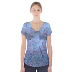 Design Computer Art Abstract Short Sleeve Front Detail Top