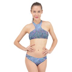 Design Computer Art Abstract High Neck Bikini Set