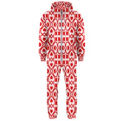 Background Card Checker Chequered Hooded Jumpsuit (men)  by Pakrebo