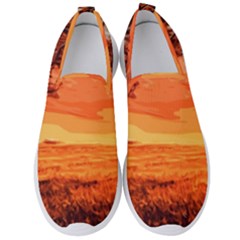 Field Sunset Orange Sky Land Men s Slip On Sneakers by Pakrebo