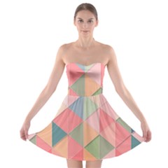 Background Geometric Triangle Strapless Bra Top Dress