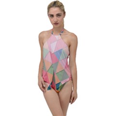 Background Geometric Triangle Go With The Flow One Piece Swimsuit