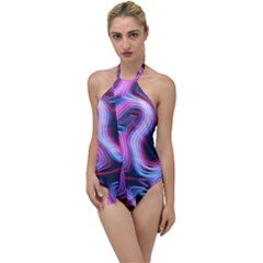 Pattern Color Curve Movement Go With The Flow One Piece Swimsuit by Pakrebo