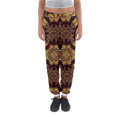 Gold Black Book Cover Ornate Women s Jogger Sweatpants by Pakrebo