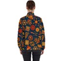 Pattern Background Ethnic Tribal High Neck Windbreaker (Women) View2