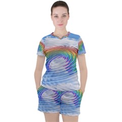 Rainbow Clouds Intimacy Intimate Women s Tee And Shorts Set