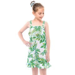 Leaves Green Pattern Nature Plant Kids  Overall Dress