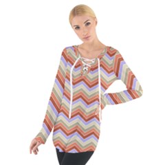 Background Chevron Pattern Design Tie Up Tee