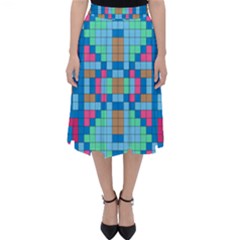 Checkerboard Squares Abstract Classic Midi Skirt by Pakrebo