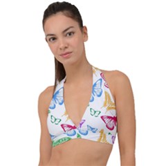 Butterfly Butterflies Vintage Halter Plunge Bikini Top