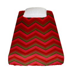 Background Retro Red Zigzag Fitted Sheet (single Size) by Pakrebo