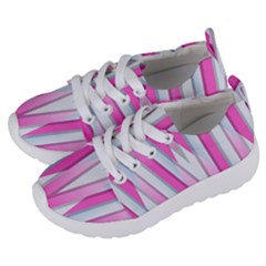 Geometric 3d Design Pattern Pink Kids  Lightweight Sports Shoes by Pakrebo