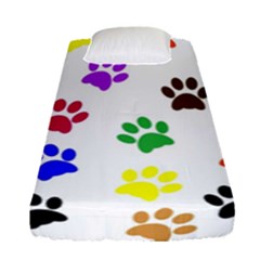 Pawprints Paw Prints Paw Animal Fitted Sheet (single Size) by Pakrebo