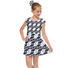 Pattern Monochrome Repeat Kids  Cap Sleeve Dress