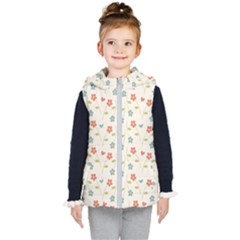 Floral Pattern Wallpaper Retro Kids  Hooded Puffer Vest