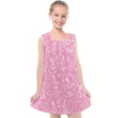 Tropical Pattern Kids  Cross Back Dress