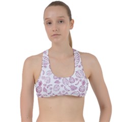 Tropical Pattern Criss Cross Racerback Sports Bra by Valentinaart