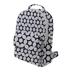 Pattern Star Repeating Black White Flap Pocket Backpack (large)