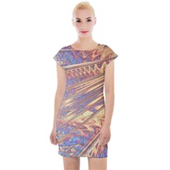 Flourish Artwork Fractal Expanding Cap Sleeve Bodycon Dress