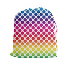 Polka Dots Spectrum Colours Dots Drawstring Pouch (xxl) by Pakrebo