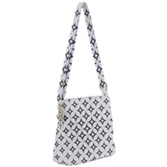 Star Curved Pattern Monochrome Zipper Messenger Bag by Pakrebo