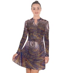 Swirl Fractal Fantasy Whirl Long Sleeve Panel Dress