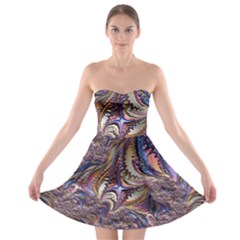 Fractal Artwork Pattern Digital Strapless Bra Top Dress