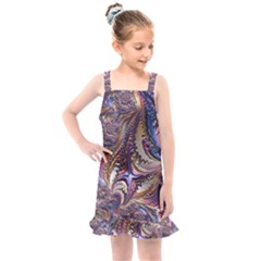 Fractal Artwork Pattern Digital Kids  Overall Dress