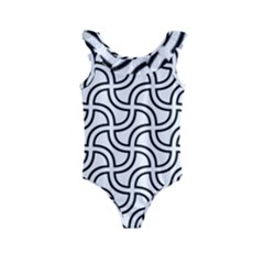 Pattern Monochrome Repeat Kids  Frill Swimsuit by Pakrebo