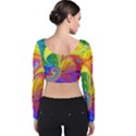 Fractal Bright Exploding Brilliant Velvet Long Sleeve Crop Top View2