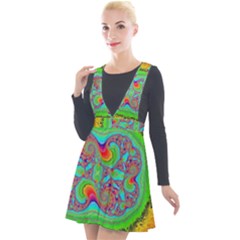 Fractal Art Design Fantasy Light Plunge Pinafore Velour Dress