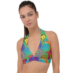 Fractal Art Psychedelic Fantasy Halter Plunge Bikini Top