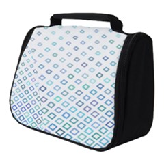 Square Pattern Geometric Blue Full Print Travel Pouch (small)