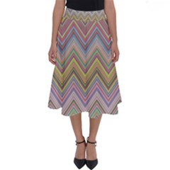 Chevron Colorful Background Vintage Perfect Length Midi Skirt