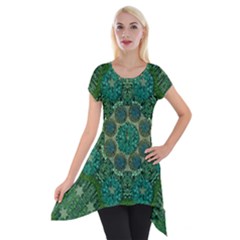 Stars Shining Over The Brightest Star In Lucky Starshine Short Sleeve Side Drop Tunic by pepitasart