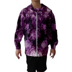 Amethyst Purple Violet Geode Slice Hooded Windbreaker (kids)