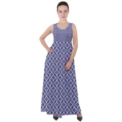 Wreath Differences Indigo Deep Blue Empire Waist Velour Maxi Dress by Pakrebo