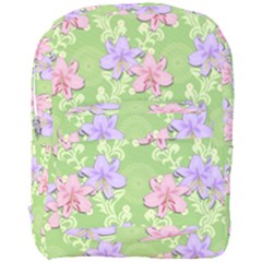 Lily Flowers Green Plant Natural Full Print Backpack by Pakrebo