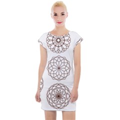 Graphics Geometry Abstract Cap Sleeve Bodycon Dress