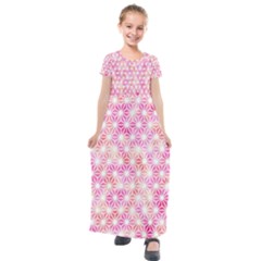 Traditional Patterns Hemp Pattern Kids  Short Sleeve Maxi Dress