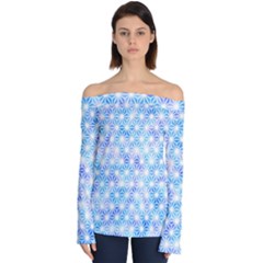 Traditional Patterns Hemp Pattern Off Shoulder Long Sleeve Top