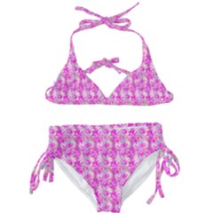 Maple Leaf Plant Seamless Pattern Pink Kids  Classic Bikini Set by Pakrebo