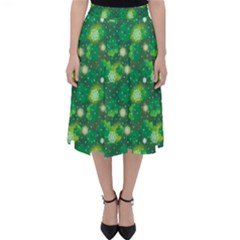 4 Leaf Clover Star Glitter Seamless Classic Midi Skirt by Pakrebo