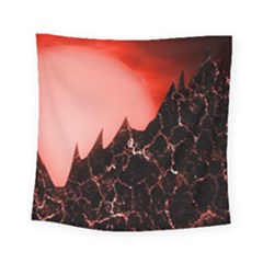 Sci Fi Red Fantasy Futuristic Square Tapestry (small)