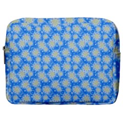 Hydrangea Blue Glitter Round Make Up Pouch (large) by Pakrebo