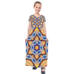 Pattern Abstract Background Art Kids  Short Sleeve Maxi Dress